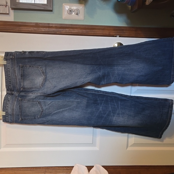 Express super wide leg low rise 90s blue jeans - Picture 2 of 4